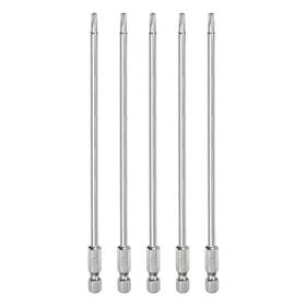 Hta240605hh002279 Harfington 5pcs T15 Security Torx Bit 1/4 Inch Hex Shank 6 Long Silver Tone