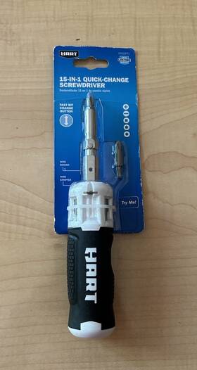 Hart 810022399941 15-in-1 Quick-change Screwdriver With Various Bits Wire Stripper Fast Button