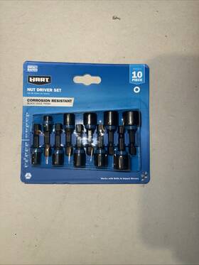 Havg04 Hart 10-piece Nut Driver Set 1/4 Inch Hex Corrosion Resistant Black Oxide Finish