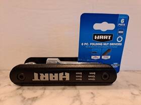Hhsdfnd501 Hart 6-piece Folding Nut Drivers Metric 360 Rotation 5 6 8 9 10 12 Mm