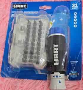 Hhsdr31 Hart 31-piece Ratchet Screwdriver Set 3-position Bit Holder Comfort Grip