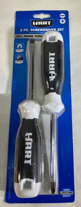 Hhsdsg001 Hart 2 Pc Screwdriver Set Phillips Ph2x4 Inch And Slotted 1/4 X4 Magnetic Tip A7