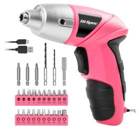 Dt30317-ca Hi Spec Hi-spec Electric Screwdriver 27pc 3.6v Pink Usb Small Power Set B9