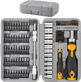 Dt09023r Hi-spec Products Multi Screw Driver Bit Set And Socket With Handles. Flexible