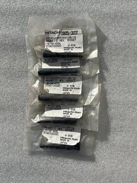 985-322 Hitachi Magnetic Hex Driver Socket 5/16 Inch X65l 5pc New For W6v3 W6v4