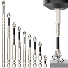 Hjkliut 725388209264 High Magnetic Screwdriver Drill Bit Set - 9pcs K5 Impact Resistant Non Slip B