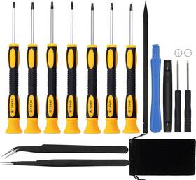 Hkidee 445027078084 15 In 1 Torx Screwdriver Set Security Esd Tweezers Magnetic