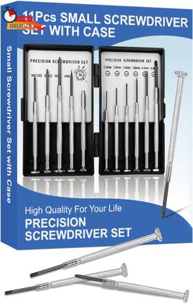Hlps-mall 445032242289 11pcs Small Screwdriver Set With Hard Case Tiny Mini Screw Driver Kit 11 D
