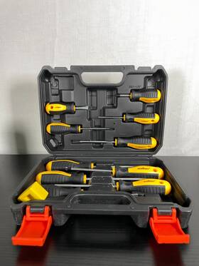 87049 Horusdy Yellow Black Magnetic Screwdriver Set 11 Pcs With Carry Case