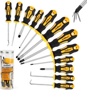 87053  Horusdy 13-pieces Screwdriver Set Magnetic 4 Phillips Flat Head Tips Precision Hook