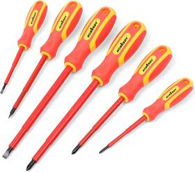 94191 Horusdy 6-piece 1000v Insulated Screwdriver Set Magnetic Tip Electrician Screwd