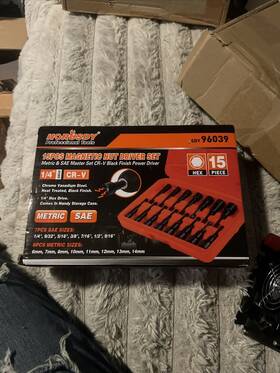 96039 Horusdy Magnetic Nut Driver Set 15-piece Impact Sae 1/4 Inch T