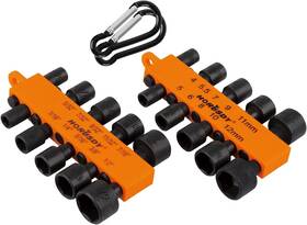 96042 Horusdy 22-piece Power Nut Driver Set For Impact Drill Sae And Metric 1/4 Inch He