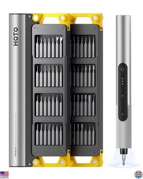 B0dk4xj9hf Hoto Mini Electric Screwdriver 3.7v With 56 Bits 3 Torque Settings Led Light