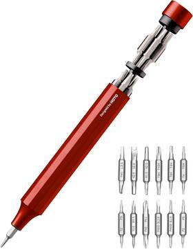 Qwlsd004-red Hoto 24 In 1 Multi Bit Mini Screwdriver Set Magnetic Manual Cinnabar Red