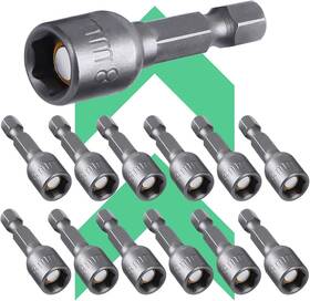 5651  Houseup 12pcs 5/16 Nut Driver Set 8mm Hex Strong Magnetic Power Drill Bit