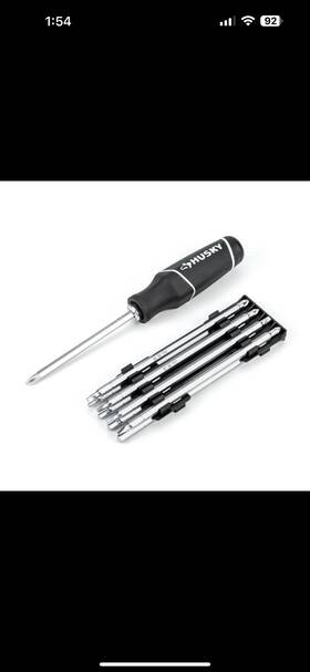 Husky 037103344984 Interchangeable Blade Screwdriver Set Ergonomic Handle Black 10-piece