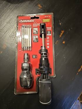 Husky 194767000509 New 12-in-1 Ratcheting Quick Load Screwdriver Combo Set Standard/stubby