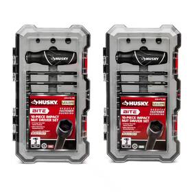 Husky 313097885895 Bite Sae And Metric Impact Ready Interchangeable Nut Driver Set With Cushion-gri