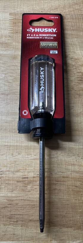 692-878 Husky Nos Usa #1x4 Inch Robertson Square Screwdriver