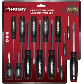 Husky 711181188998 Screwdriver Set With Magnetic Tips Phillips Slotted Torx 14-piece New