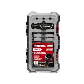 Husky 726084343771 Bite Sae Impact Ready Interchangeable Nut Driver Set With Cushion-grip Han