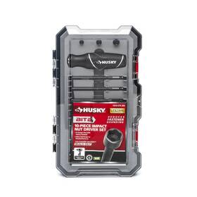 Hbnd10pcm Husky Bite Metric Impact Ready Interchangeable Nut Driver Set With Cushion-grip Handle
