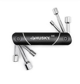 Hfndmm6pc Husky Folding Nut Driver Set Sae Metric Compact Laser Etched Logo Tool 6 Piece