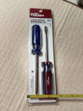 Hyper Tough 076811246687 2-piece Acetate Screwdriver Set Phillips/slotted Color-coded