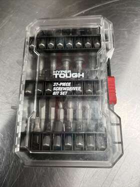 Hyper Tough 076812151056 37-pc Screwdriver Bit Set Slotted Phillips Star Hex Square Nut Drive