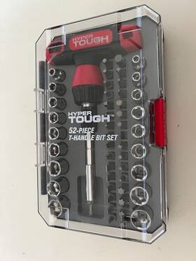 Ts99916a Hyper Tough 820909420361 52 Piece T Handle Ratchet Multi-type Screwdriver Bit Set