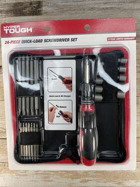 Hyper Tough 820909424321 24-piece Quick-load Screwdriver Set Ergonomic Comfort Grip Handle