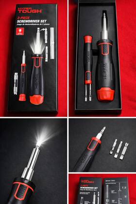 Hyper Tough 820909823681 2-piece Led Lighted 6-in-1 And 8-in-1 Precision Screwdriver Set Hyper Tough 820909823681 2-piece Led Lighted 6-in-1 And 8-in-1 Precision Screwdriver Set