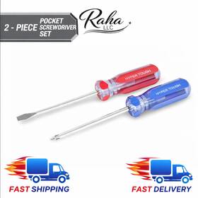 935g20c Hyper Tough 2-pc Pocket Acetate Screwdriver Set Slotted Phillips Rust-resistant