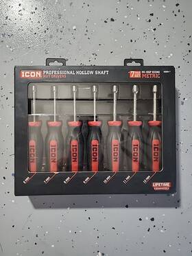 Ndsm-7 Icon Ndss7 56525 Metric Professional Hollow Shaft Nut Drivers 7-piece