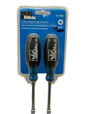Ideal 783250337231 2-piece Magnetic Nut Driver Set 2x 1/4 Inch - Brand New Sealed