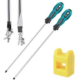 Iebuobo 682601920415 10inch Long Screwdriver Magnetic Tip Cross Head Flat No.2 2 Pac