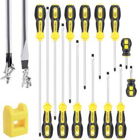 Mvy-008 Iebuobo Magnetic Long Screwdriver Set 14 Pcs 7 Phillips And Flat Head Precision Screwd