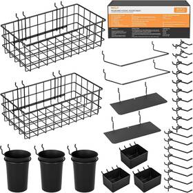 Nc0119 Incly 30pcs Peg Board Organizer Accessories Kit Pegboard Hooks Assortment With Bins