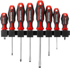 Intertool 445021395361 8-piece Magnetic Screwdriver Set 4 Phillips Flat Head Profession