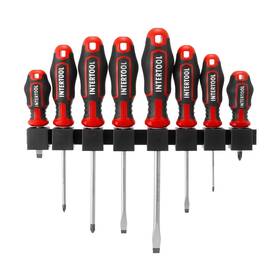 Intertool 822203438004 8-piece Magnetic Screwdriver Set Phillips And Flat Head S2 Steel Premium Gri