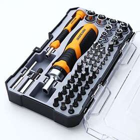 Ironcube 759868888236 56-piece Ratcheting Screwdriver Bit Set Socket Magnetic Bits Storage Case
