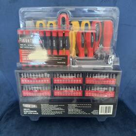 64768 Ironton 100 Pc Screwdriver Set With Rack #64768 Brand New