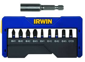 1866983 Irwin Impact Driver Bit Set 10 Pc With Holder Chn