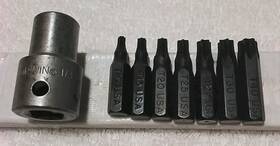 It814 Irwin 8pc 1/4 Inch Drive Torx Security Tamper Proof Black Oxide Hex 1 Long