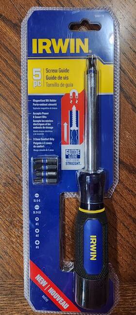 1948776 Irwin Tools New 5-pc Screw Driver With Guide Magnetized Bit Holder Multi Bits