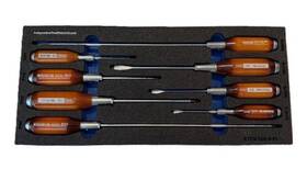 Fi-ves-100-8pc Itn / Vessel 100 8 Fi-foam Insert Tool Tray/vessel Series-wooden-grip Screwdriver 8pc
