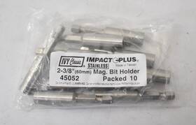 45052 Ivy Classic Lot Of 10 Impact Plus Magnetic Bit Holder Tools 2-3/8 Inch
