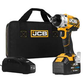 Jcb-20blid-5x Jcb Tools - 20v Cordless Brushless Impact Driver Power Tool 5.0ah Battery Char