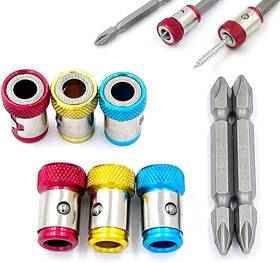 Jfogo 792288649698 6 Pieces Magnetic Screw Ring With 2 Ph2 Screwdriver Bit One Size Mix